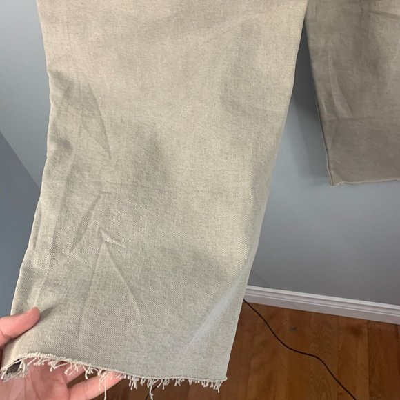 Banana Republic Womens High Rise Wide Leg Crop Brown Tan Fray Hem Cotton 31 L - Picture 9 of 13